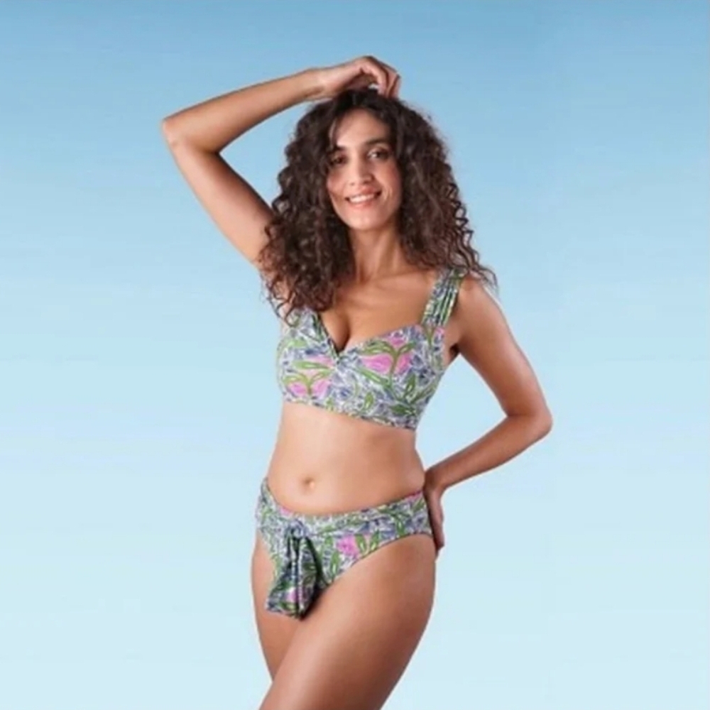 NWT Liberty & Justice Pink and Green Bikini Set